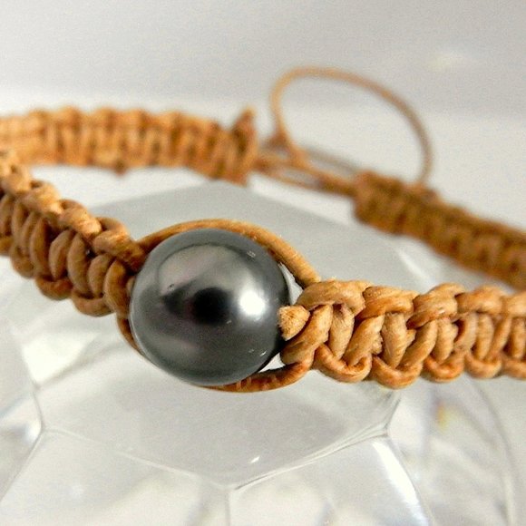 Tahitian BLACK South Sea pearl bracelet - Picture 4 of 8